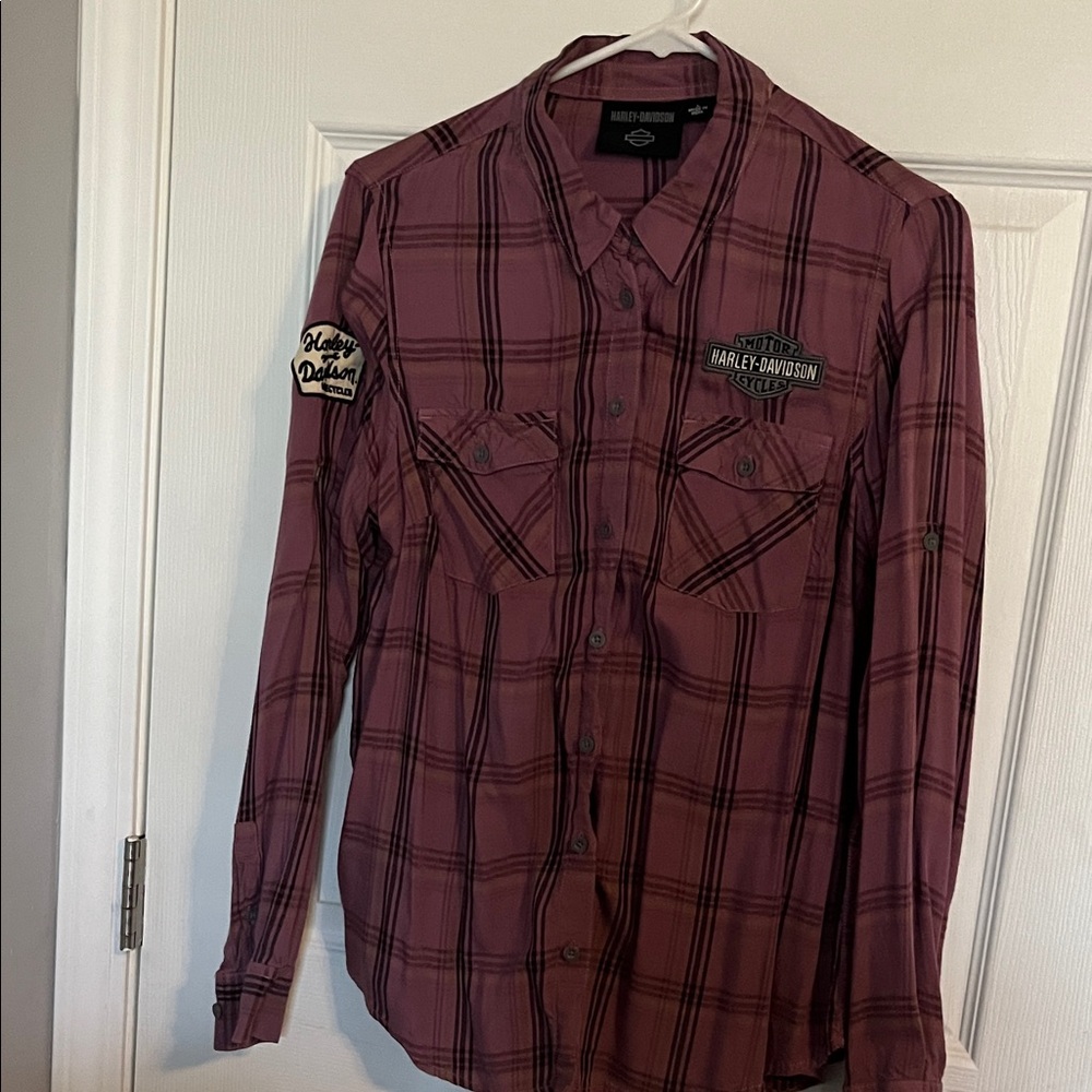 Harley-Davidson Women’s Mauve Plaid Shirt